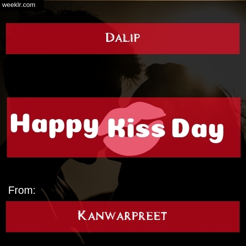 Write -Dalip- and -Kanwarpreet- on kiss day Photo