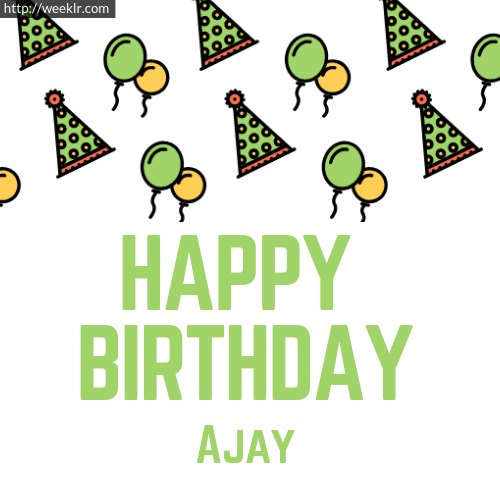 Download Happy birthday -Ajay- with Cap Balloons image