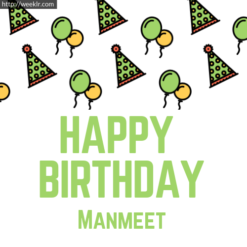 Download Happy birthday -Manmeet- with Cap Balloons image