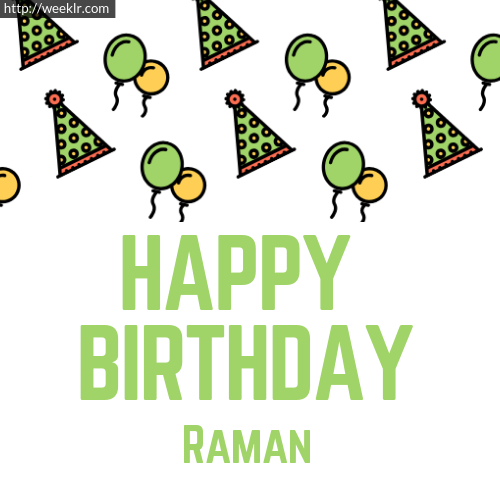 Download Happy birthday  Raman  with Cap Balloons image