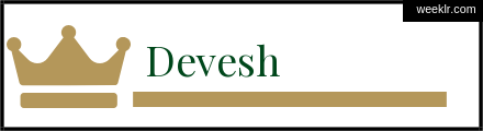 Royals Crown -Devesh- Name Logo Photo