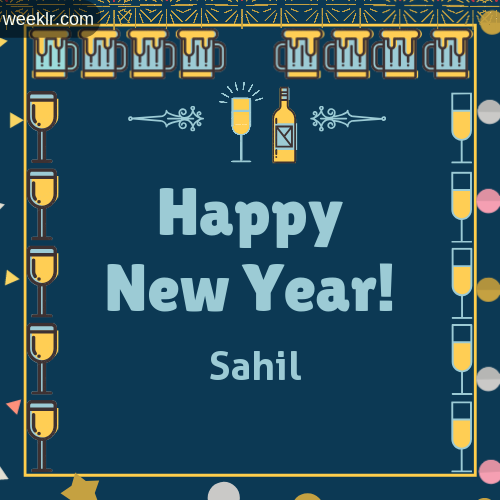 -Sahil- Name On Happy New Year Images