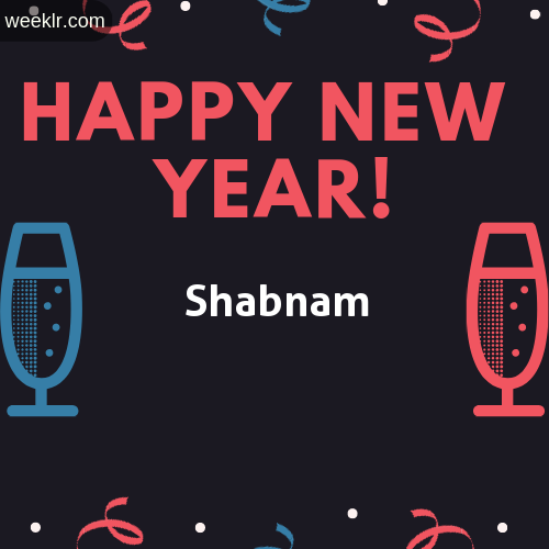 -Shabnam- Name on Happy New Year Image