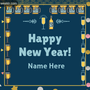 Write Name on Happy New Year Greeting Photo