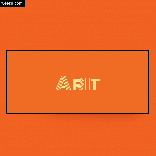 Arit Name Logo Photo - Orange Background Name Logo DP