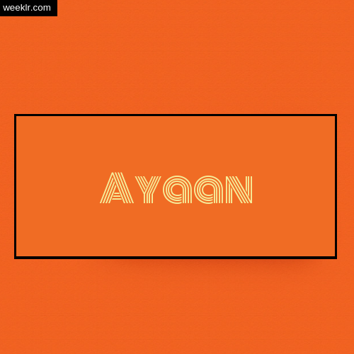 Ayaan Name Logo Photo - Orange Background Name Logo DP