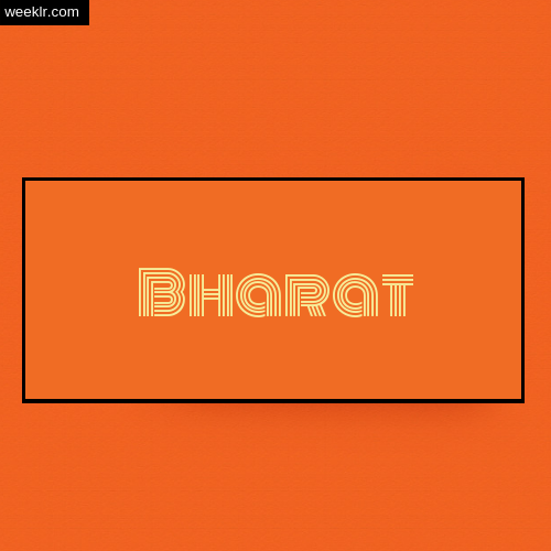 Bharat Name Logo Photo - Orange Background Name Logo DP