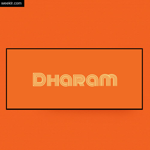 Dharam Name Logo Photo - Orange Background Name Logo DP