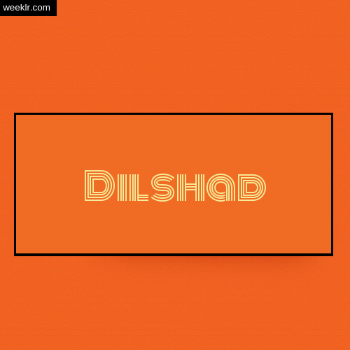 Dilshad Name Logo Photo - Orange Background Name Logo DP