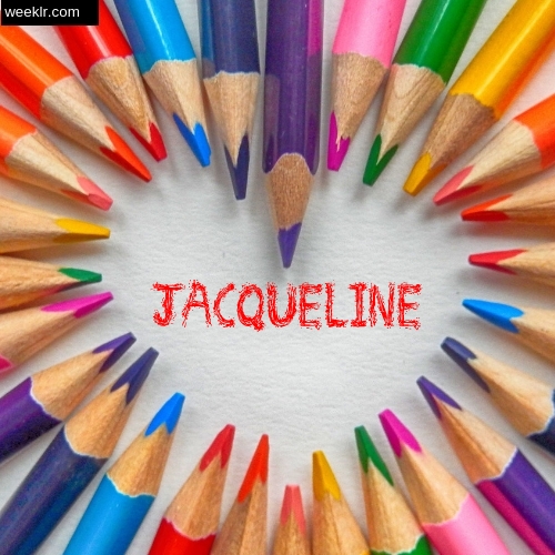 Heart made with Color Pencils with name Jacqueline Images