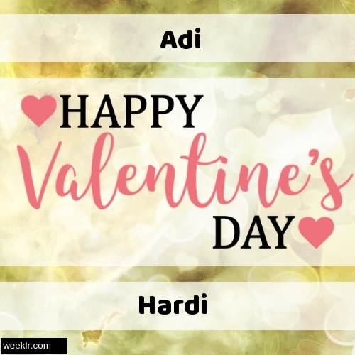 Write -Adi-- and -Hardi- on Happy Valentine Day Image