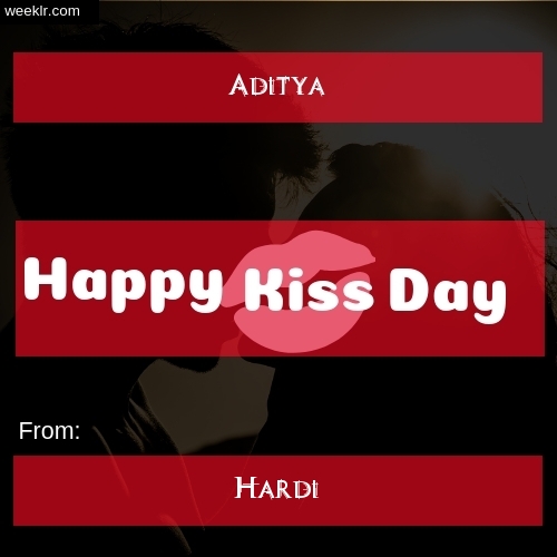 Write -Aditya- and -Hardi- on kiss day Photo