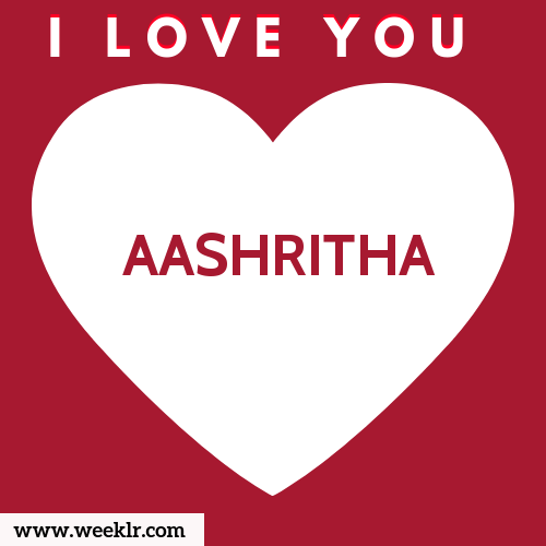 AASHRITHA I Love You Name Wallpaper