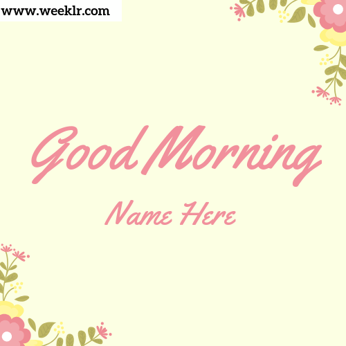 Write name on good morning photo template