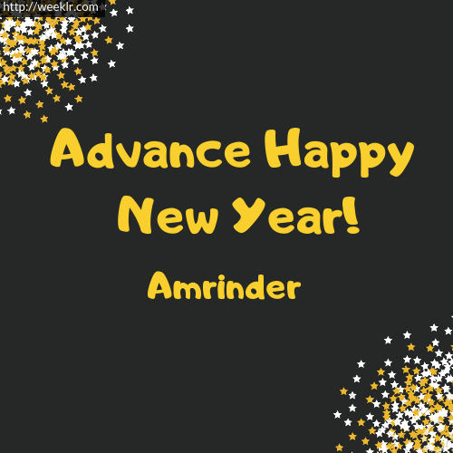 -Amrinder- Advance Happy New Year to You Greeting Image