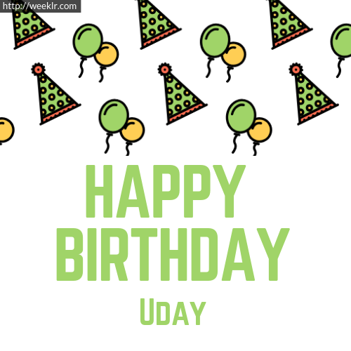Download Happy birthday -Uday- with Cap Balloons image