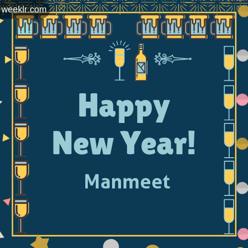-Manmeet- Name On Happy New Year Images