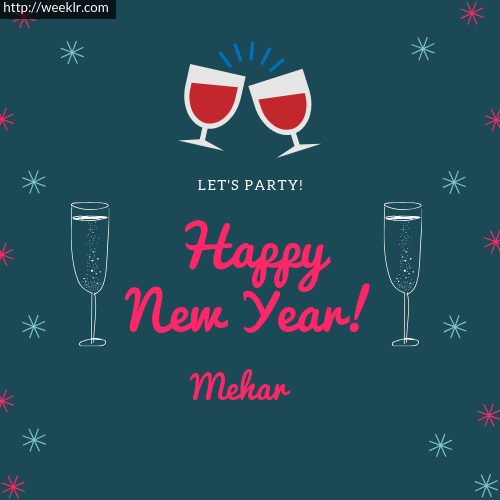 -Mehar- Happy New Year Name Greeting Photo