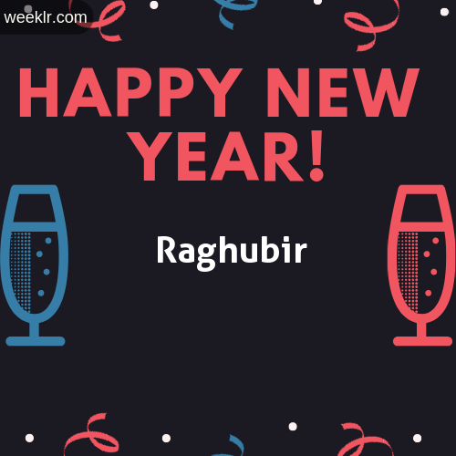 Raghubir Name on Happy New Year Image