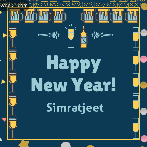 -Simratjeet- Name On Happy New Year Images