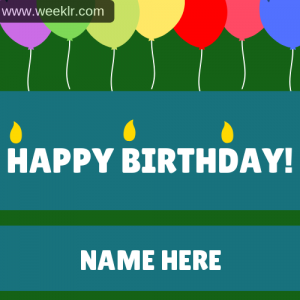 Happy Birthday Balloons Image with Name  Tool