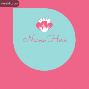 Pink Color Flowers Girls Name Logo Maker