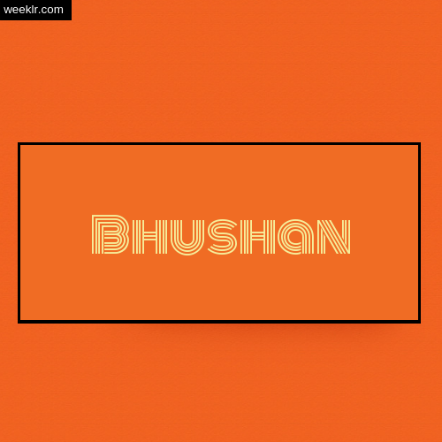 Bhushan Name Logo Photo - Orange Background Name Logo DP