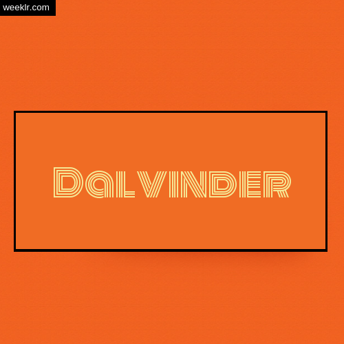 Dalvinder Name Logo Photo - Orange Background Name Logo DP