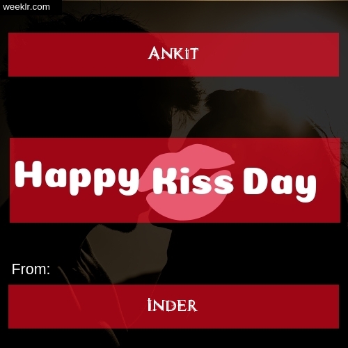 Write -Ankit- and -Inder- on kiss day Photo
